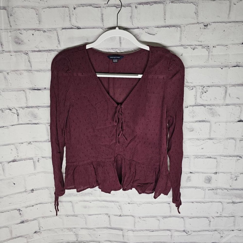 American Eagle Maroon Crop